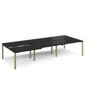 Adapt sliding top triple back to back desks 3600mm x 1600mm - green frame, black top