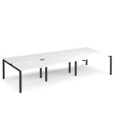 Adapt sliding top triple back to back desks 3600mm x 1600mm - black frame, white top