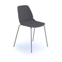 Strut multi-purpose chair with chrome 4 leg frame - grey