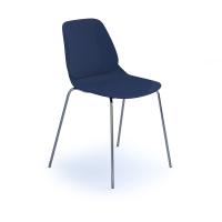 Strut multi-purpose chair with chrome 4 leg frame - navy blue