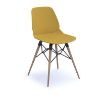 Strut multi-purpose chair with natural oak 4 leg frame and black steel detail