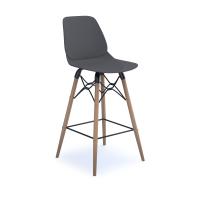 Strut multi-purpose stool with black oak 4 leg frame and black steel detail