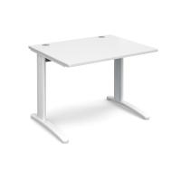 TR10 straight desk 1000mm x 800mm - white frame, white top