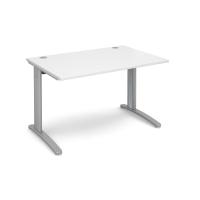 TR10 straight desk 1200mm x 800mm - silver frame, white top