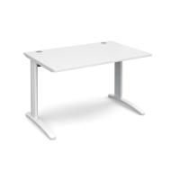 TR10 straight desk 1200mm x 800mm - white frame, white top