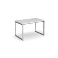 Otto benching solution dining table 1200mm wide - silver frame, white top