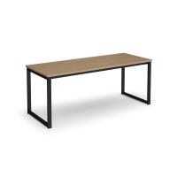 Otto benching solution dining table 1800mm wide - black frame, Kendal oak top