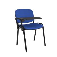 Taurus meeting room chair with black frame and writing tablet - blue