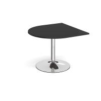 Trumpet base radial extension table 1000mm x 1000mm - chrome base, black top