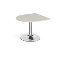 Trumpet base radial extension table 1000mm x 1000mm - chrome base, light grey top