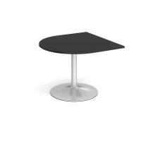 Trumpet base radial extension table 1000mm x 1000mm - silver base, black top