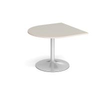 Trumpet base radial extension table 1000mm x 1000mm - silver base, light grey top