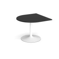 Trumpet base radial extension table 1000mm x 1000mm - white base, black top