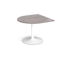 Trumpet base radial extension table 1000mm x 1000mm - white base, grey oak top