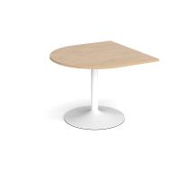 Trumpet base radial extension table 1000mm x 1000mm - white base, kendal oak top