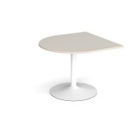 Trumpet base radial extension table 1000mm x 1000mm - white base, light grey top
