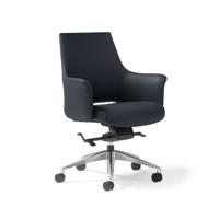 Tempo medium back executive chair in Black faux leather
