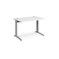 TR10 height settable straight desk 1200mm x 800mm - silver frame, white top