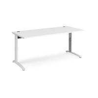 TR10 height settable straight desk 1800mm x 800mm - white frame, white top