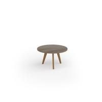 Unity coffee table 800 dia with solid oak leg in nebraska oak