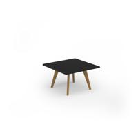 Unity coffee table 800w x 800d with 4x solid oak legs, top in black