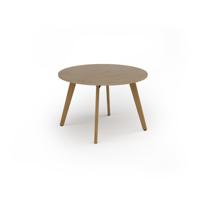 Unity circular dining table 1200 dia with solid oak leg in kendal oak