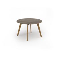 Unity circular dining table 1200 dia with solid oak leg in nebraska oak