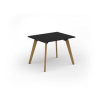 Unity dining table 1000w x 800d with 4x solid oak legs, top in black