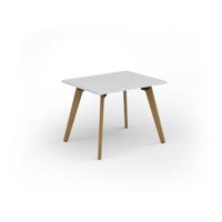 Unity dining table 1000w x 800d with 4x solid oak legs, top in white