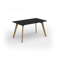 Unity dining table 1400w x 800d with 4x solid oak legs, top in black