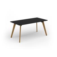 Unity dining table 1600w x 800d with 4x solid oak legs, top in black