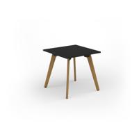 Unity dining table 800w x 800d with 4x solid oak legs, top in black