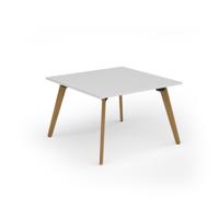 Unity worktable 1200w x 1200d with 4x solid oak legs, top in white