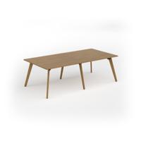 Unity worktable 2400w x 1200d with 4x solid oak legs, top in oak