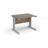 Vivo straight desk 1000mm x 800mm - silver frame, Nebraska Oak top