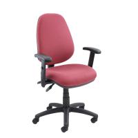 Vantage 100 2 lever PCB operators chair with adjustable arms - burgundy