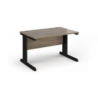 Vivo straight desk 1200mm x 800mm - black frame, Nebraska Oak top