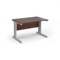 Vivo straight desk 1200mm x 800mm - silver frame, walnut top