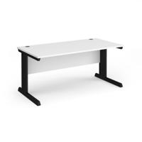 Vivo straight desk 1600mm x 800mm - black frame, white top
