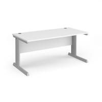 Vivo straight desk 1600mm x 800mm - silver frame, white top