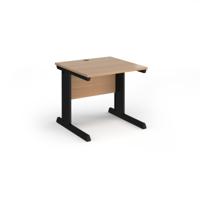 Vivo straight desk 800mm x 800mm - black frame, beech top
