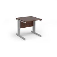 Vivo straight desk 800mm x 800mm - silver frame, walnut top