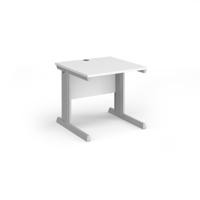 Vivo straight desk 800mm x 800mm - silver frame, white top