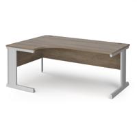 Vivo left hand ergonomic desk 1800mm - silver frame, Nebraska Oak top