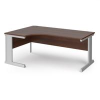 Vivo left hand ergonomic desk 1800mm - silver frame, walnut top