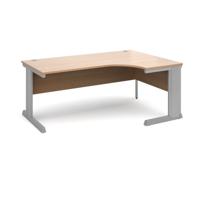 Vivo right hand ergonomic desk 1800mm - silver frame, beech top