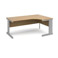 Vivo right hand ergonomic desk 1800mm - silver frame, oak top