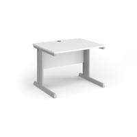 Vivo straight desk 1000mm x 600mm - silver frame, white top