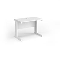 Vivo straight desk 1000mm x 600mm - white frame, white top