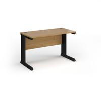 Vivo straight desk 1200mm x 600mm - black frame, oak top